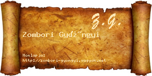 Zombori Gyöngyi névjegykártya